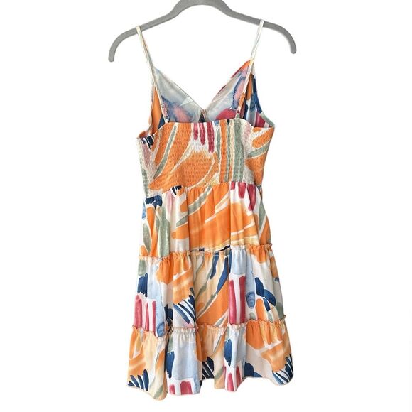 ECOWISH Colorful A Line Ruffle Dress Size S - Picture 2 of 7